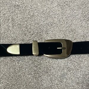 Black Suede free people belt with gold hardware.